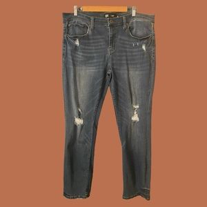 RSQ Men’s Blue Mid Wash Distressed Skinny Jeans Size 36/30